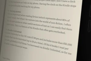 Thumbnail image showing a typical Kindle eInk screen